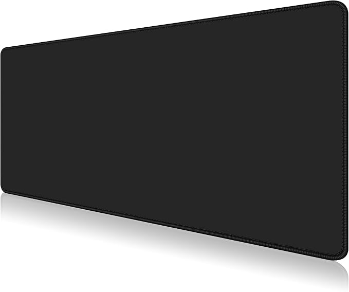 Dapesuom Large Gaming Mouse Pad, Extended Mouse Mat with Stitched Edges, Full Size Keyboard Pad with Non-Slip Base, Big XXL Computer Desk Mats for Gamer, Laptop, Office, 35.5 x 15.7in, Jet Black