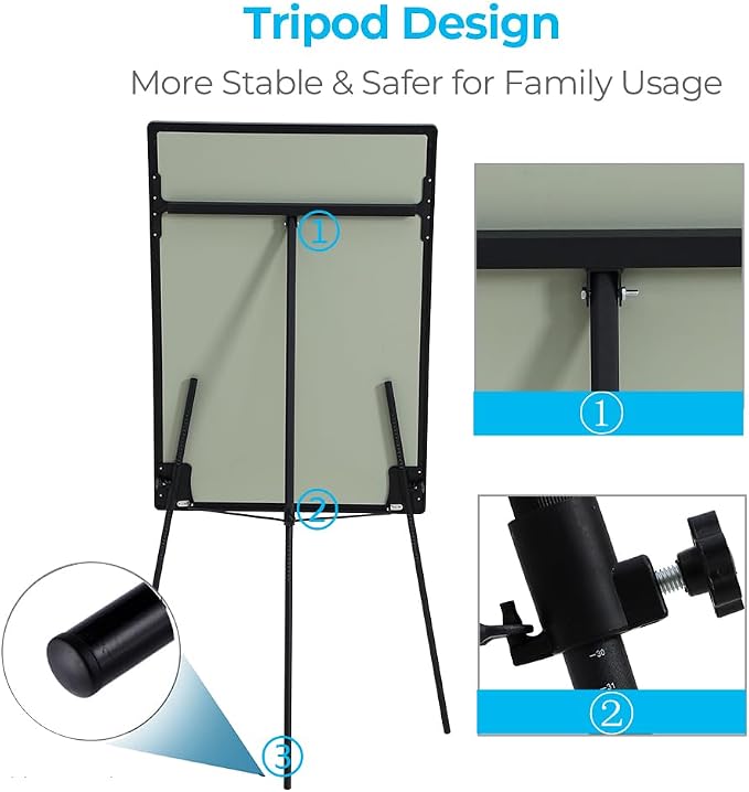 Magnetic Easel Whiteboard Dry Erase Board with Tripod Stand, 40" x 28" | Height Adjustable Tripod Stand, Includes 25 Sheets Flip Chart Paper Pad, Magnets & Eraser, Office Presentation Writing Board