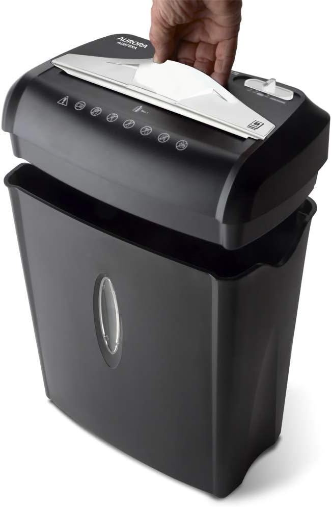 Aurora AU875XA Paper and Credit Card Shredder with 3.7-Gallon Wastebasket, 8-Sheet Cross-Cut with Basket