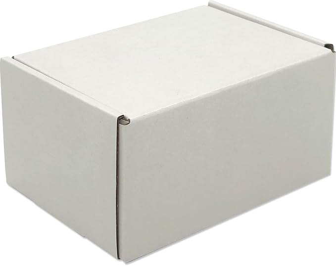 6x4x3 Shipping Boxes Set of 50, White Mailer Corrugated Cardboard Box | for Packaging, Literature, Packing, Mailing, Storage, Small Business, Moving, Gift, Supplies, Quick Fold, Tab Locking
