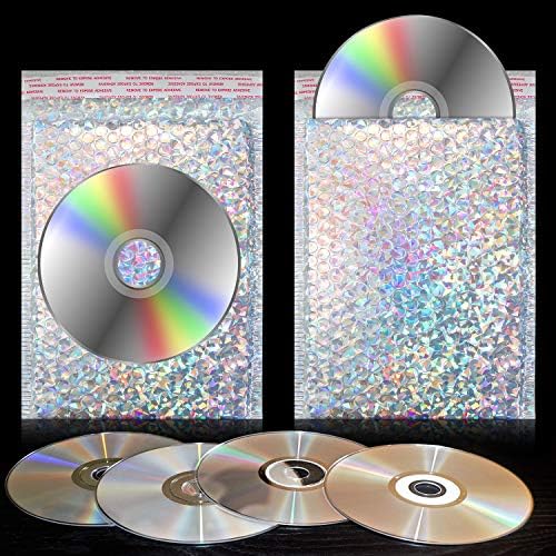 Outus 30 Pcs 7 x 11 Inch Holographic Bubble Mailers Waterproof Padded Shipping Envelopes Cute Bubble Padded Self Sealing Cushion Envelopes for Mailing Shipping Packing