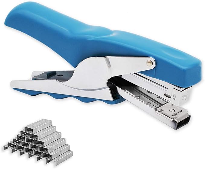 Stapler with 1000 Staples-Plier Stapler Save 60% Power, (Blue 4 Pack) | Stapler Plier Stapler Save 60% Power,Good for Stapling at Home School or Warehouse