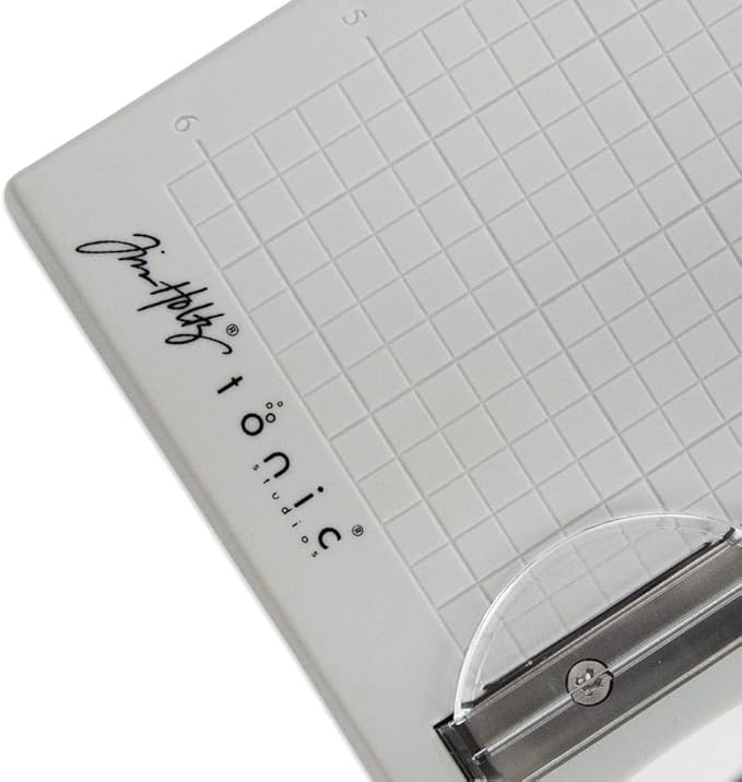 Tim Holtz Mini Paper Cutter - Small Portable Guillotine Paper Trimmer for Crafts, Photo Paper, and Card Making - 6.25 Inch Cutting Length with Ruler and Grid Lines