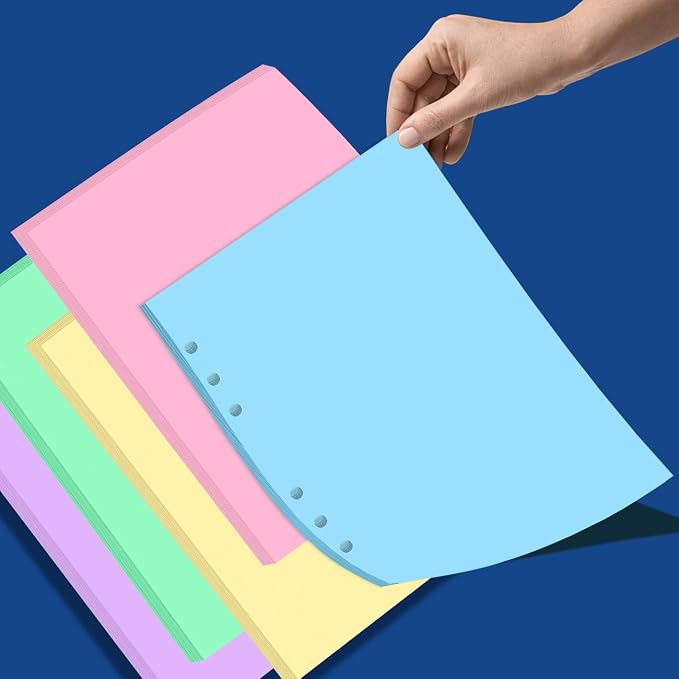 8.5" x 11" Colored Copy & Print Paper - 100 Sheets/200 Pages 5 Colors Rainbow A4 Printer Paper, 20 lb Letter Size Colored Origami Paper in Office/School/Home
