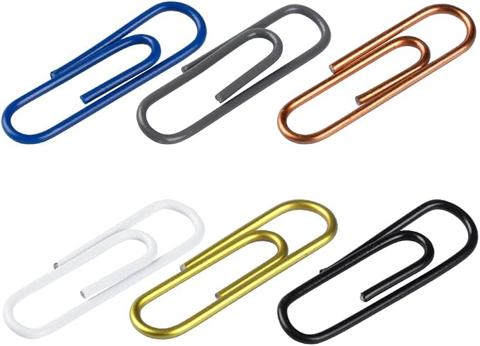 JAM PAPER Colorful Standard Paper Clips - Regular 1 Inch Paperclips - Business Assortment - 6 Packs of 100