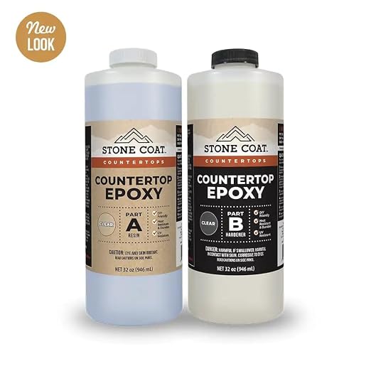 Stone Coat Countertops Epoxy Resin Kit for Countertops, Bar Tops, 1/2 Gal | UV, Scratch & Heat Resistant, Food Safe for Kitchen Countertop, Tabletop, Shower Walls, Bar Top, & Art Craft Projects