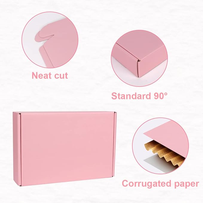 FORBFAN 9x6x2 Inch Pink Shipping Boxes, 30-Pack Mailing Boxes for Small Business, Corrugated Cardboard Box for Shipping, Packaging