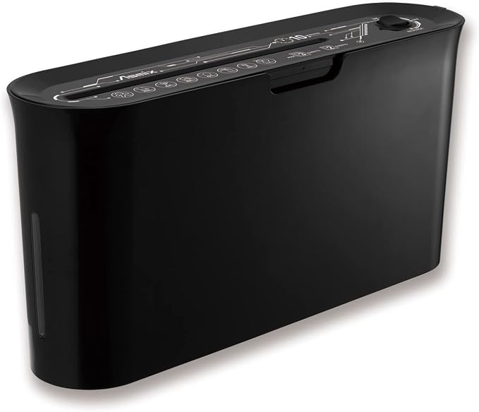 Paper Shredder for Home Office, Black Compact Design, 2 Sheet Crosscut Paper, 10 Mins Running Time B08BK