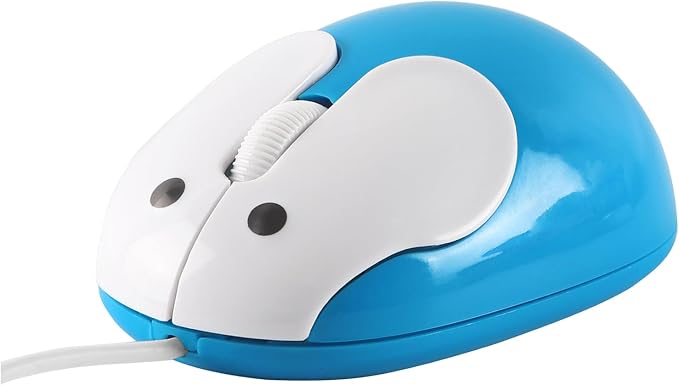 Cute Wired Mouse, Small Rabbit Shape USB Wired 1600 DPI Optical Mice Computer Mouse, Portable Corded Mice for Travel, Office, Home, Laptop, Computer (Blue)