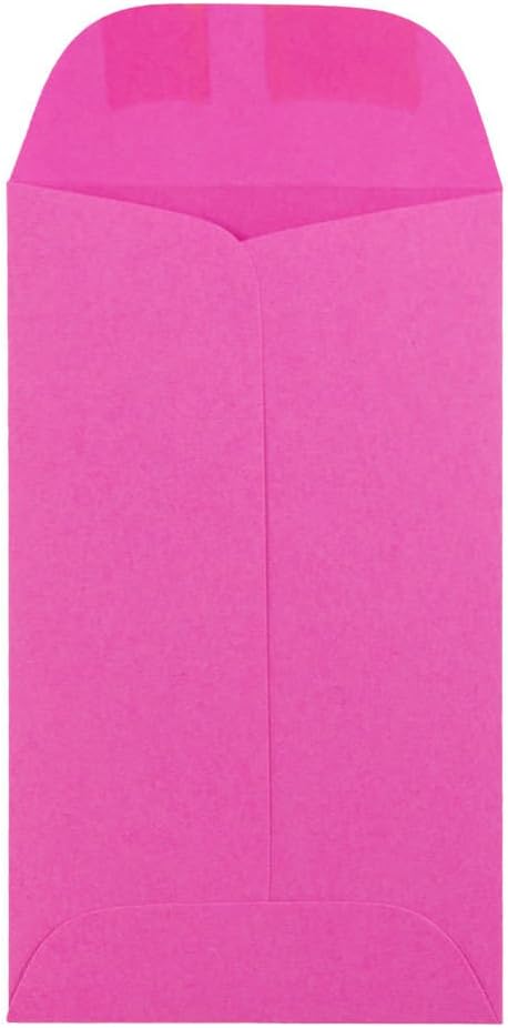 JAM Paper® Coin Envelope - 50 Envelopes per Pack (#3 Coin, Pink)