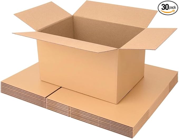 10x7x6 Inches Shipping Boxes Medium 30 Pack, Brown Corrugated Cardboard Boxes for Packaging Small Business Mailing