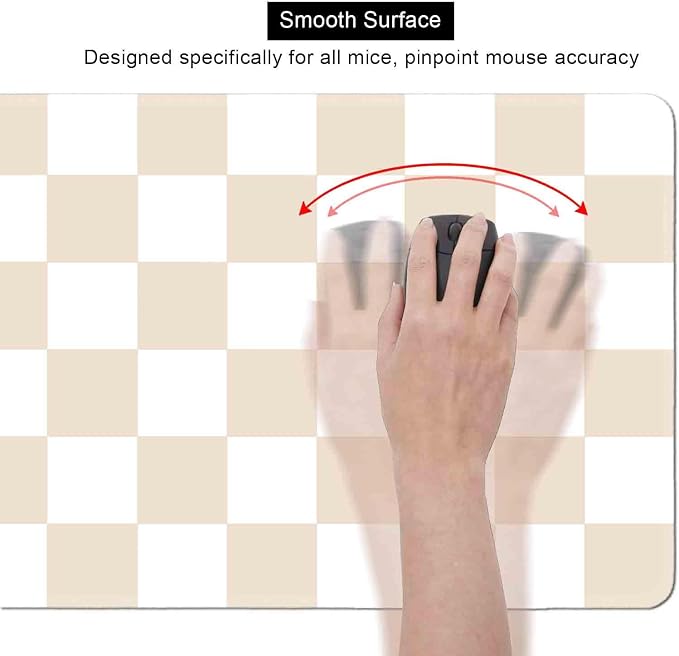 Beige Sand Checkered Desk Pad, Cute Aesthetic Retro Extra Large Mouse Pad for Kids Girls, Computer Mousepad Laptop Desk Mat, Writing Mat for Work Home, 31.5 X 11.8 in