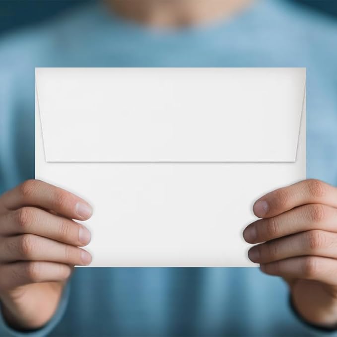 LUXPaper A7 Invitation Envelopes | Peel & Press | 5 1/4" x 7 1/4" | Bright White | 32lb. Paper Weight (80lb. Text) | 50 Qty