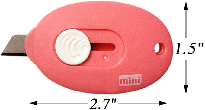 Mini Utility Knives Box Cutter Retractable Letter Opener (Blue/Pink/White) 6PC