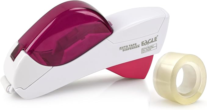 Automatic Tape Dispenser for Wrapping Gifts, Handheld Packaging Tape Dispenser Gun with Cutter, Dispensers for Adhesive Tapes-White