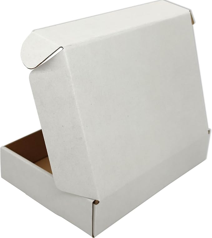 8x6x2 Shipping Boxes Set of 50, White Mailer Corrugated Cardboard Box | for Packaging, Literature, Packing, Mailing, Storage, Small Business, Moving, Gift, Supplies, Quick Fold, Tab Locking