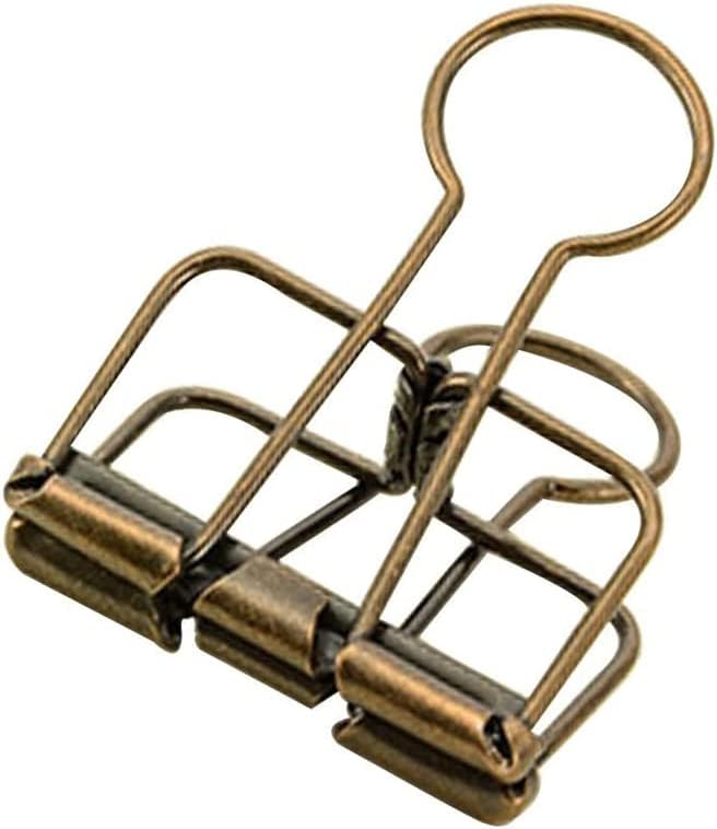 20PCS Medium Metal Binder Clips - Bronze, Paper Clamps for Office Supplies, School, Personal Document Organizing