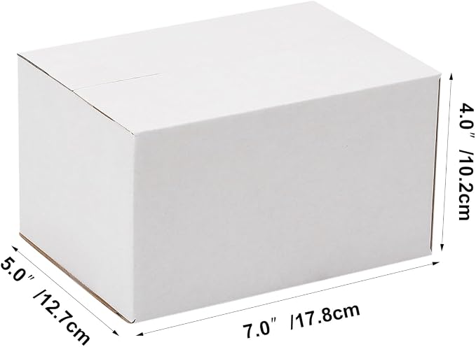 7x5x4 Shipping Boxes Set of 40, Kraft Corrugated Cardboard White Box Small Business Boxes Mailers for Packaging, Moving, Packing