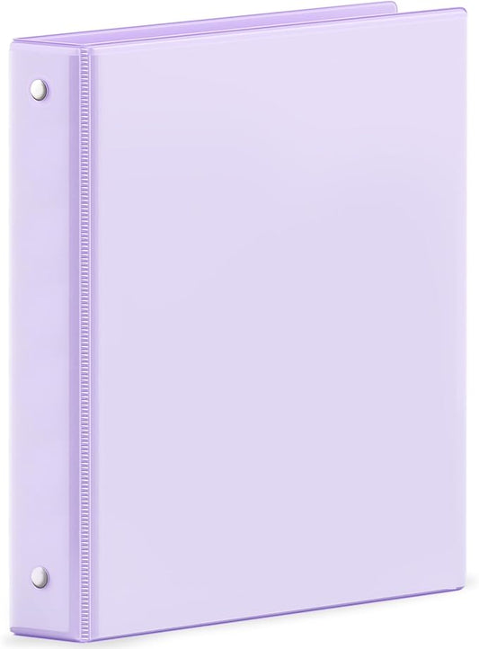 SUNEE Purple Binder 1 Inch 3 Ring 1 Pack, Holds 175 Sheets of Letter Paper, Clear View 1" Three Ring PVC-Free (Fit 8.5x11 Inches) for School or Office Supplies