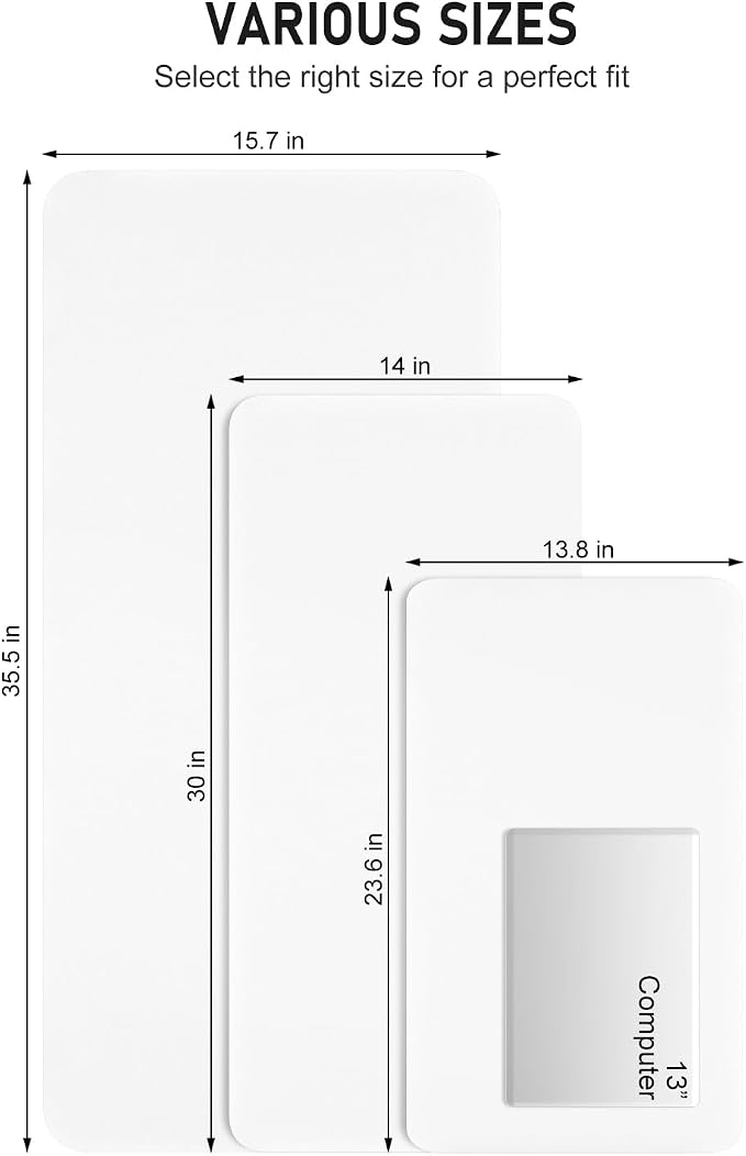 Desk Pad, 30" x 14" PU Leather Non-Slip Desk Mat Large Mouse Pad for Desktop, Waterproof Laptop Computer Writing Mat for Office, Home, Work, Gaming, White