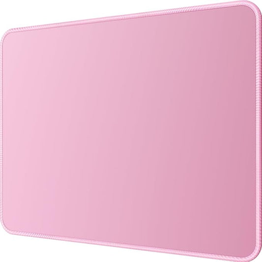 MROCO Mouse Pad [30% Larger] with Anti-Fray Stitched Edges, Premium-Textured Waterproof Surface, Non-Slip Rubber Base, Computer & Gaming Mouse Mat for Laptop, Office & Home, 8.5 x 11 in, Pale Pink