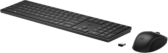 HP 650 Wireless Keyboard & Mouse Combo - 2.4Ghz Wireless, USB Receiver, Low-Profile Keys, 20+ Programmable Keys, DPI Mouse - 20+ Months Keyboard, 24+ Mouse Battery - Win, Chrome, MacOS (4R013AA#ABL)