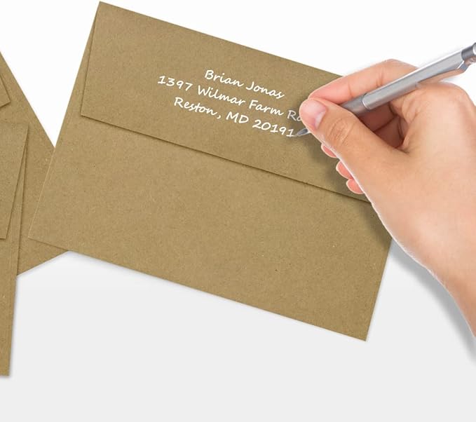 LUXPaper A7 Invitation Envelopes for 5x7 Cards | Peel & Press | 5 1/4" x 7 1/4" | Grocery Bag Brown | 70lb. Text | 50 Qty.