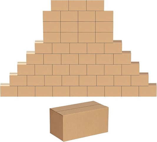 EdenseeLake 50 Pack 8x4x4 inches Small Shipping Boxes Corrugated Cardboard Boxes for Packing, Mailng, Moving, Brown