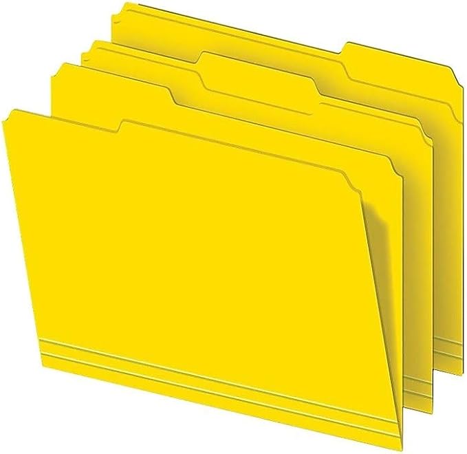 Staples Colored File Folders, Letter Size, 3‑Tab Top‑Tab Design, Durable 10.5‑Point Paper Stock, 100/Pack