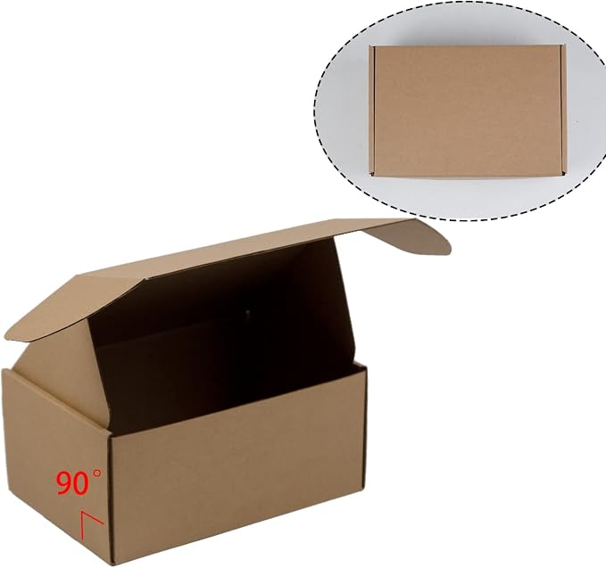 9x6x4 Inches Shipping Boxes Pack of 25, Brown Corrugated Cardboard Boxes for Small Bussiness