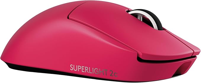 Pro X Superlight 2c Wireless Gaming Mouse: 51g Compact Mini Size, Symmetrical Shape, <8 kHz Polling, 44K DPI, PowerPlay Wireless Charging Supported, USB-C, 5 Programmable Buttons, For PC/Mac - Magenta