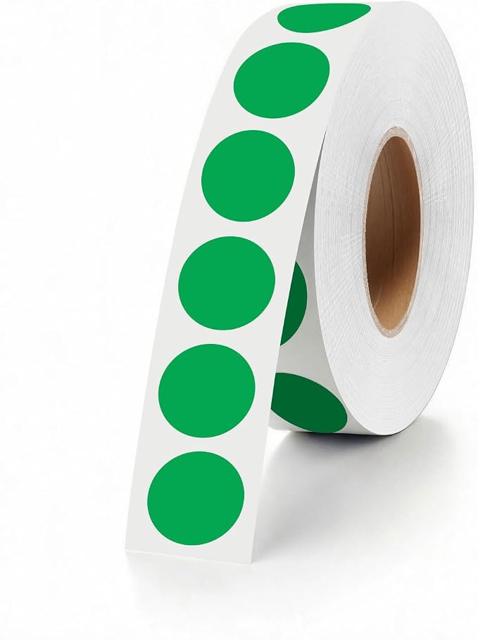 1000 Pcs Dot Stickers 1/2 Inch Round Color Coding Label(Green) | Circle Stickers 0.5 Inch Colorful Coding Label Sticker for Office,Student,Classroom