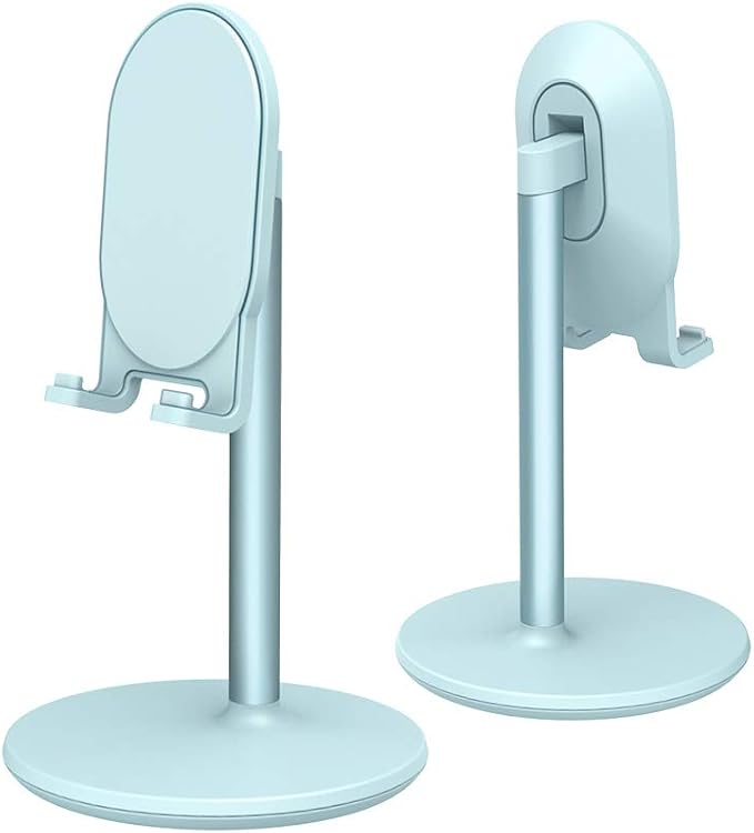 Bright Stone Phone Stand for Desk, Adjustable Cell Phone Holder for Desk, Compatible with 4"-12.9" Phones/Tablet/iPhone/iPad/Switch (Blue)
