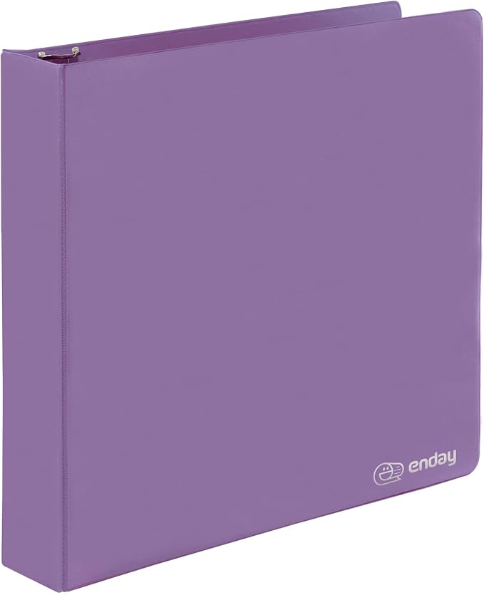 Enday 2 Inch 3 Ring Binder, Purple Heavy Duty Three Ring Binder, 480 Sheets Capacity - 2 Inch Binder for Home School and Office.