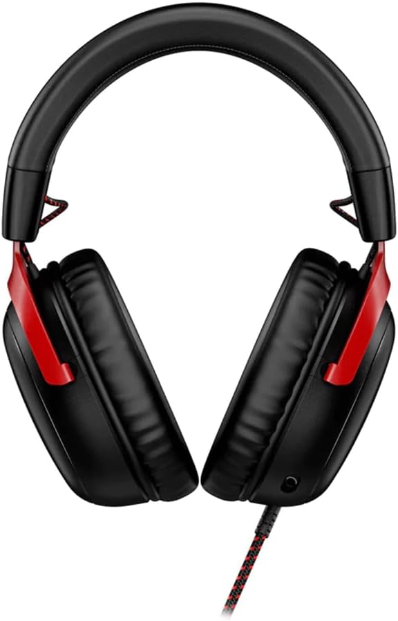 HyperX Cloud III – Wired Gaming Headset,PC,PS5,Xbox Series X|S,Angled 53mm Drivers,DTS Spatial Audio,Memory Foam,Durable Frame,Ultra-Clear 10mm Mic,USB-C,USB-A,3.5mm – Black/Red,(Pack of 10)