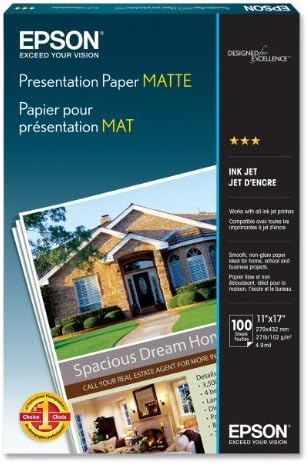 Epson Presentation Paper MATTE (8.5x14 Inches, 100 Sheets) (S041067),Bright White (Pack of 10)