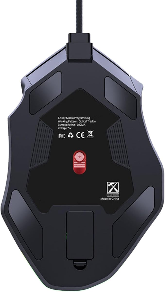 ciciglow Wired Gaming Mouse, X15 Wired USB Computer Mouse, 12800DPI RGB Backlight Corded Mouse for Computers Gaming Devices, 12 Programming Keys, Office and Home