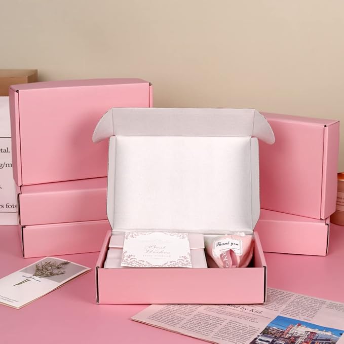 FORBFAN 9x6x2 Inch Pink Shipping Boxes, 30-Pack Mailing Boxes for Small Business, Corrugated Cardboard Box for Shipping, Packaging