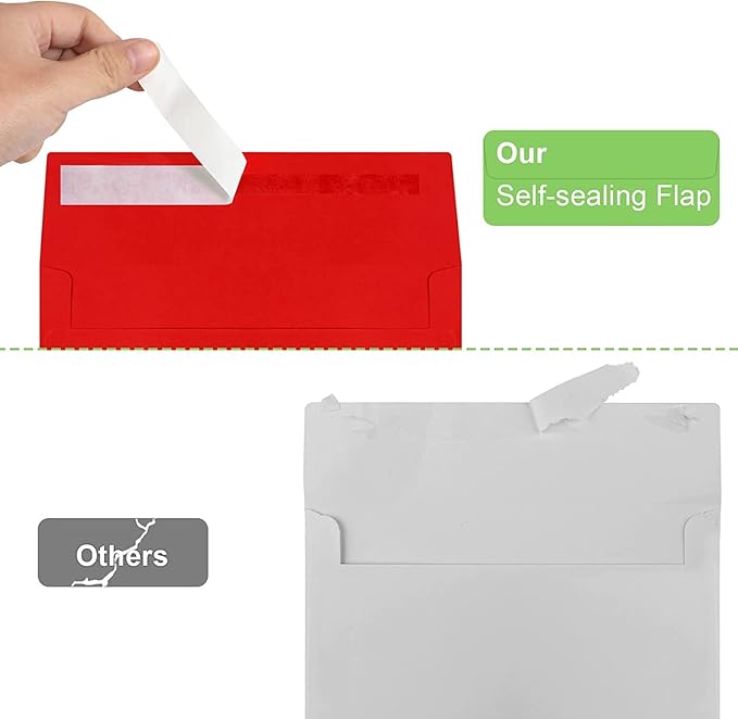 70 Packs A4 Envelope Red, 4x6 Photo Envelopes for Invitations, Envelopes Self Seal for Weddings, Baby Shower, Photos, Postcards, Greeting Cards, Mailing