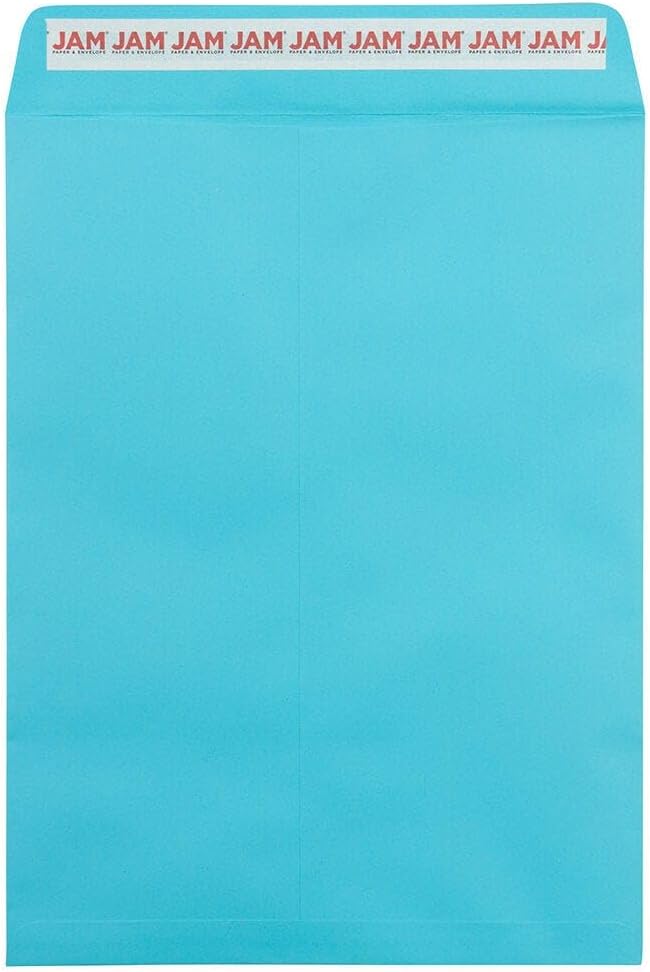 LUXPaper 9 x 12 Open End Envelopes | Peel & Press | Pool Blue | 80lb. Text | 50 Qty