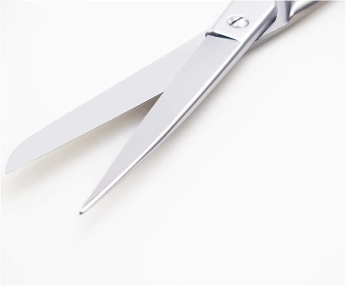 Silver Office Scissors, Heavy Duty Sewing, Paper Cutting Shears, 7" | Tailor Fabric Sewing Paper Cutting Shears Stainless Steel Cutter Leather Art Craft Office Scissors
