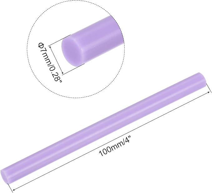 uxcell 30pcs Mini Hot Glue Gun Sticks 4-inch x 0.27-inch High Sticky Small Hot Glue Sticks for Glue Gun, Bright Purple