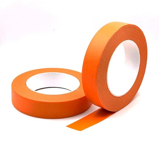 2 Pack Orange Painters Tape 1 inch Wide, Masking Tape 1 inch X 55 Yards X 2 Rolls, Orange Paper Tape for Arts DIY Crafts Painting Labeling Decoration School Projects Home Office