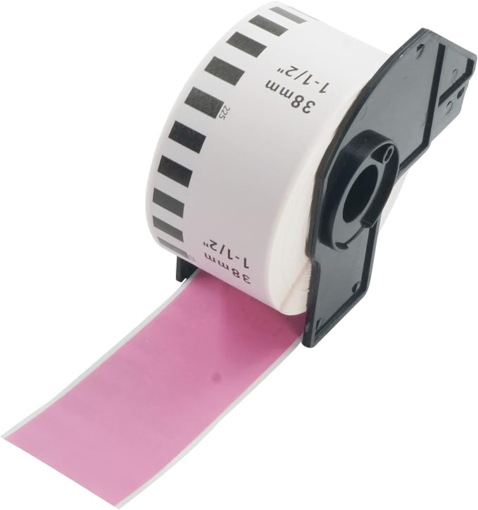 BETCKEY - Continuous Labels Replacement for Brother DK-2225 (1.4 in x 100 ft), Compatible with Brother QL Label Printers [1 Rolls/Continuous Labels, Pink]