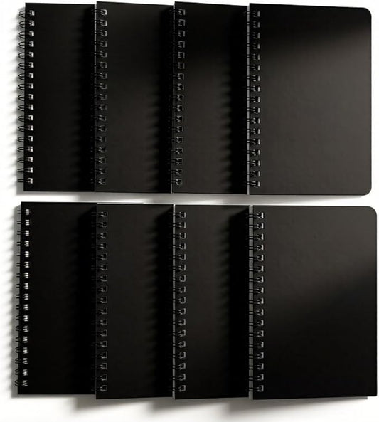 YiHenTiezz Spiral Notebook 4Pack Pocket Notebook 4.2"x 6.1" Pocket Notepad Small Notebook (8packblack)