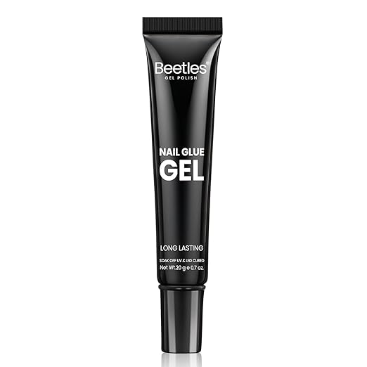 Beetles Nail Glue Gel Hands-Free, 20g Tipex Solid Nail Glue Gel for Acrylic Nails Extension, Press On Nails, 3D Nail Art, Soak off UV & LED, Beginner Friendly Long Lasting DIY Home Manicure