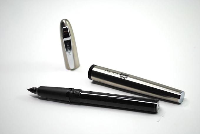 Zebra Pen, PM-701 Permanent Marker, Fine Bullet Point, Black Ink, Stainless Steel Barrel, Refillable, Cap Off Time of 120 Hours, Weighted Design with Metal Clip, 1-Pack (65111)