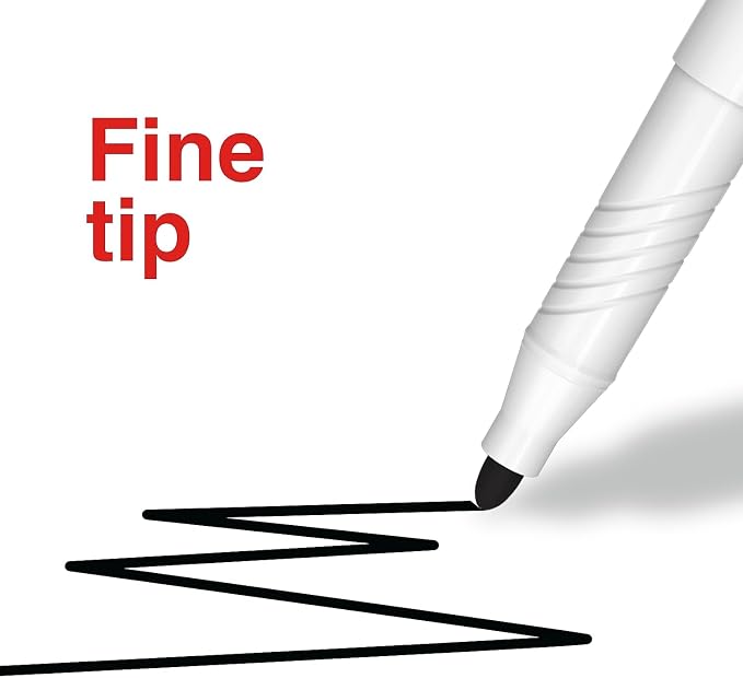 Staples Remarx Dry Erase Markers, Fine Tip, Black, 12-Pack | Precision whiteboard markers for offices, schools, and planning use.