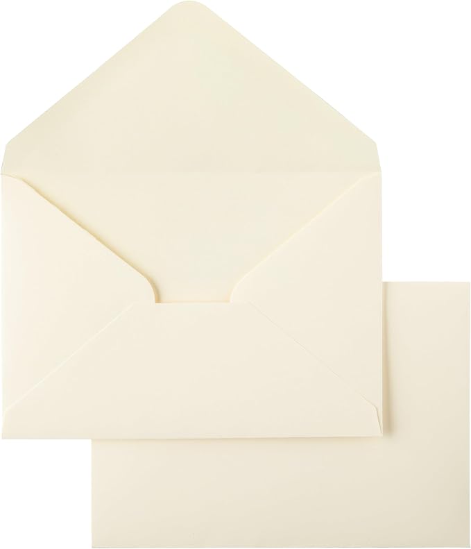 PONATIA 50 Pack 4x6 Envelopes, 4.33 x 6.3'' Cream Envelopes Perfect for Gift Cards, Wedding Details Cards, Thank You Cards and any 4x6" Inner Sheets