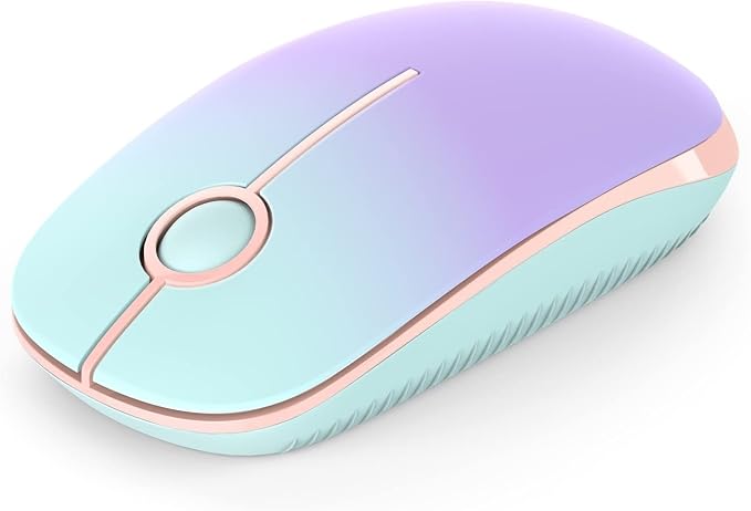 VssoPlor Wireless Mouse, 2.4G Computer Laptop Mouse, Mint Green to Purple | Slim Portable Mouse, Plug & Play USB Nano Receiver, Quiet Silent Optical Mice for Notebook, PC, Laptop, Computer